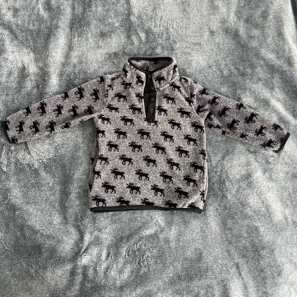 Moose Print Fleece Pullover